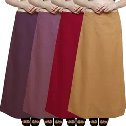 GEBISA Womens's Solid pattern Dpurple::Lpurple::Drani::copper Cotton Blend Petticoat-picture-22