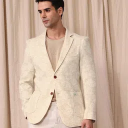 mr bowerbird Men Self Design Single Breasted Casual Blazer image 3