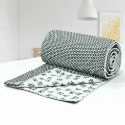 aurave Green Cotton Floral 144 TC Double Bed Dohar-picture-20