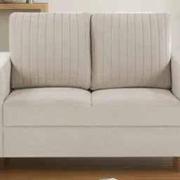 mintwud from pepperfry Matsu Fabric 2 Seater Sofa In Beige Colour image 1