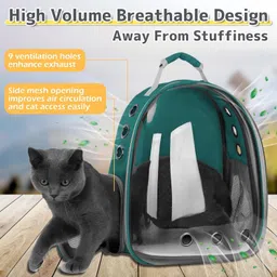 vayinato Transparent Backpack (Green) for Travel, Hiking & Outdoor Pet Airline-Approved Green Backpack Pet Carrier image 5