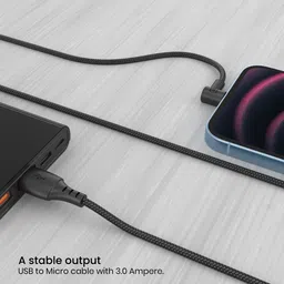 Portronics Micro USB Cable 2 A 1.2 m Konnect HD Fast Charging & Data Sync image 2