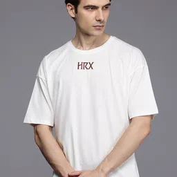 HRX by Hrithik Roshan Men Lifestyle Printed Drop-Shoulder Sleeves Oversized T-shirt image 3
