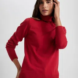 DeFacto Turtle Neck Long Sleeves Acrylic Pullover Sweaters-picture-34