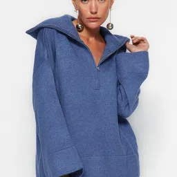 Trendyol Mock Collar Ribbed Pullover-picture-22