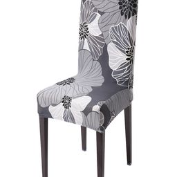 HOKIPO Grey Printed Stretchable Chair Cover-picture-27