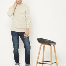 Crimsoune Club Men Off White Solid Turtle Neck Pullover-picture-20