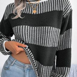 StyleCast Black Colourblocked Long Sleeves Pullover Sweater-picture-49