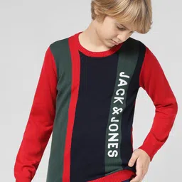 Jack & Jones Junior Boys Colourblocked Round Neck Pure Cotton Pullover-picture-29