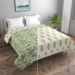 MORADO Green & Beige Printed Double Queen Duvet Cover-picture-35