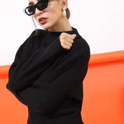 Tokyo Talkies Women Black Pullover-image-96
