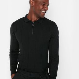 Trendyol Men Black Striped Pullover Sweater-picture-0