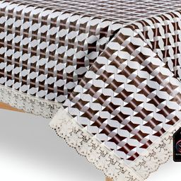 Stylista Grey & Brown Geometric Printed Waterproof 4 Seater Table Cover-picture-21