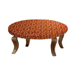 Stylista Orange & White Floral Printed Waterproof Round Elasticated 2 Seater Table Cover-image-49