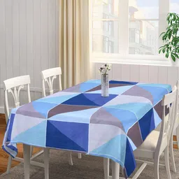 Arrabi Blue & Grey Geometric Printed 8-Seater Table Cover-picture-43