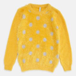 Pantaloons Junior Girls Yellow & Grey Printed Pullover Sweater-picture-41