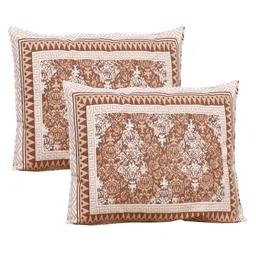 UNIQCHOICE Brown & White Ethnic Motifs Cotton 180 TC King Bedsheet with 2 Pillow Covers image 4