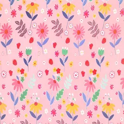 RD TREND Peach Floral 210 TC King Cotton Bedsheet with 2 Pillow Covers image 2