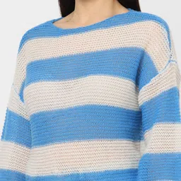 Vero Moda Self Design Open Knit Pullover image 3