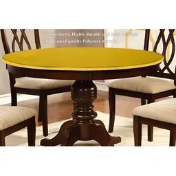 Stylista Yellow Waterproof Elastic Round 4 Seater Table Cover image 2