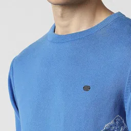 Peter England Casuals Abstract Printed Crew Neck Pullover Sweater image 2