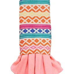 THROWPILLOW Peach & Green Printed 4 Seater Sofa Cover image 5