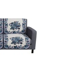 Kuber Industries Blue & White Printed Cotton 4 Piece Sofa Cover image 3