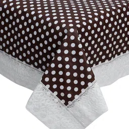 Dakshya Industries Brown & White Polka Dot Printed Table Cover image 3