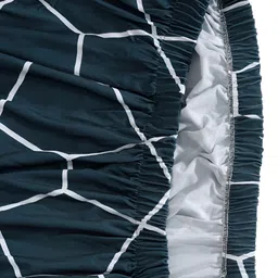 Aura Green & White Printed Stretchable 2 Seater Sofa Cover With Arms image 3