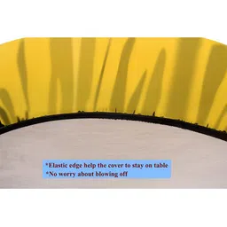 Stylista Yellow Waterproof Elastic Round 4 Seater Table Cover image 4