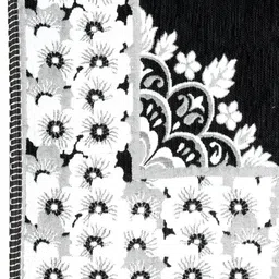 BELLA TRUE Black & White Printed Chennile Designer Table Cover image 3