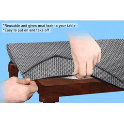 Stylista Grey & Black Printed Waterproof Table Cover image 2