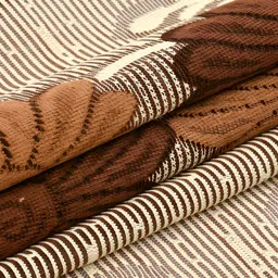 BIGGER FISH Brown & Beige Printed Rectangle Cotton 2-Seater Table Cover image 3