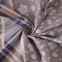 Arrabi Brown & Blue Checked 6 Seater Table Cover image 5