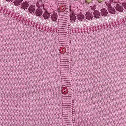 JWAAQ Girls Mauve & Green Embroidered Pullover image 3