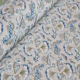 UNIQCHOICE Blue & White Printed Cotton 180 TC King Bedsheet with 2 Pillow Covers image 3