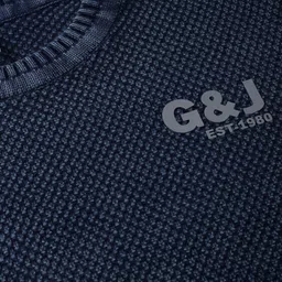 Gini and Jony Boys Navy Blue Solid Pullover image 4