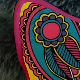 STITCHNEST Blue & Orange Set of 2 Ethnic Motifs Velvet Square Cushion Covers image 4