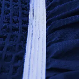 HOUSE OF QUIRK Navy Blue Self-Designed Stretchable 4 Seater Sofa Covers image 5