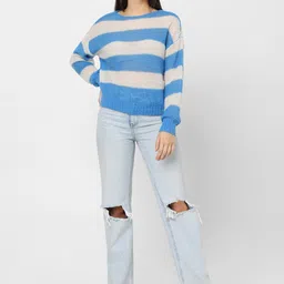 Vero Moda Self Design Open Knit Pullover image 4