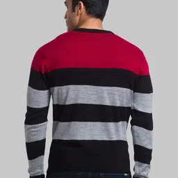 Parx Men V-Neck Colourblocked Acrylic Pullover image 2