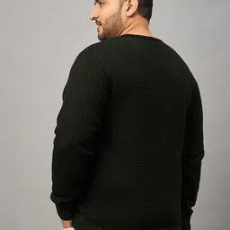 Club York Plus Size Self Design Long Sleeves Acrylic Pullover Sweater image 5