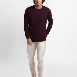SPYKAR Men Maroon Pullover image 2