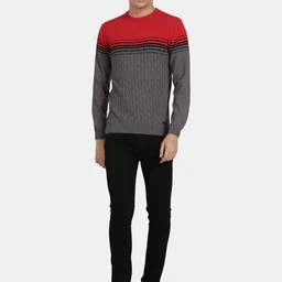 t-base Men Colourblocked Cotton Pullover image 3