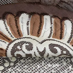 BIGGER FISH Brown & White Cotton 4 Seater Table Cover image 2