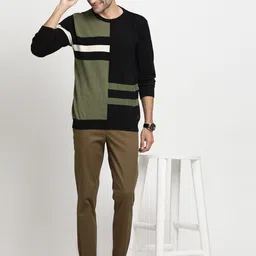 Turtle Colourblocked Slim-Fit Knitted Casual Pullover image 3
