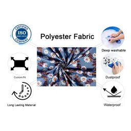 Stylista Grey Floral Waterproof Rectangular 2-Seater Table Cover image 2