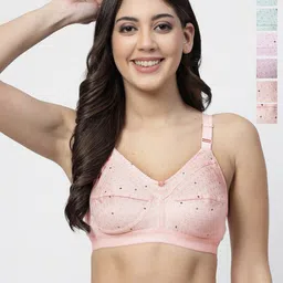 Docare Pack of 6 Printed Full Coverage Non Padded Cotton Everyday Bra With All Day Comfort-picture-13