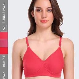 POOJA RAGENEE Pack Of 3 Non-Wired Non Padded All Day Comfort Seamless T-Shirt Bra-picture-41