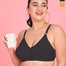 Curvy Love Pack Of 2 Full Coverage Non Padded Cotton Everyday Bras With All Day Comfort image 1